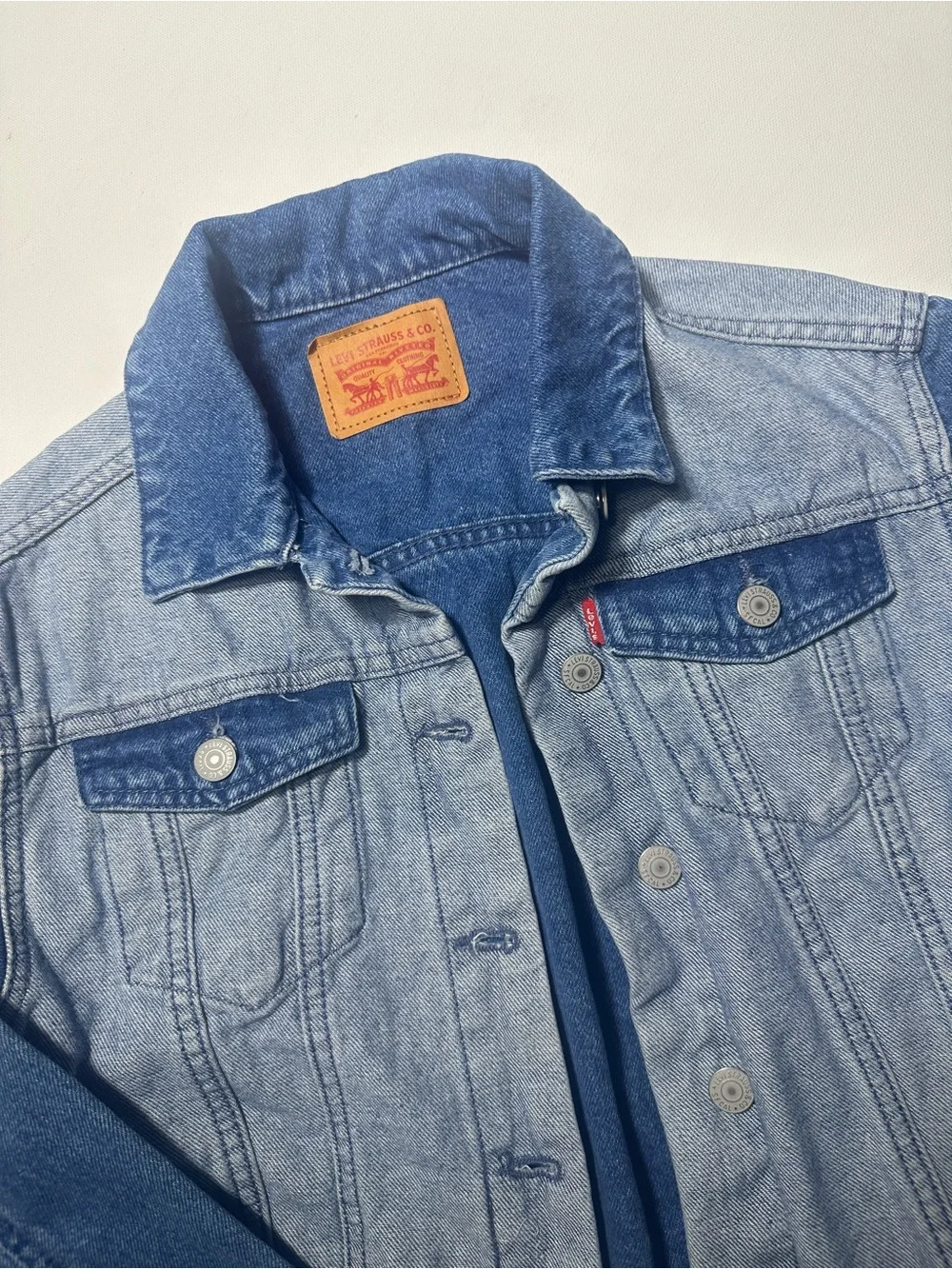 Levi's Kids Two-Tone Light and Dark Blue Denim Jacket